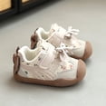 thumbnail image 5 of YOUYEDIAN Toddler Shoes Bow Lightweight Comfortable Walking Shoes Outdoor Non-Slip Sneakers(Beige,9 Toddler), 5 of 5