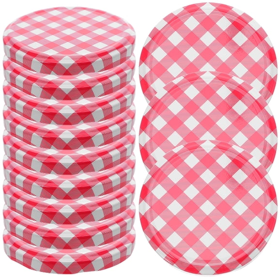 BESTONZON Red Metal Canning Lids, Regular Mouth, Leak-Proof Storage, 40Pcs