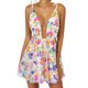 thumbnail image 1 of Txlixc Vestido sin espalda para mujer, sin mangas, cuello en V profundo, cintura alta, con lentejuelas, informal, midi, rosa / blanco Txlixc Casual, 1 of 9