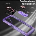 thumbnail image 5 of For Samsung Galaxy S23 5G Clear Transparent Hybrid with 360° Magnetic Ring Stand PC Heavy Duty Shockproof Hard Back Phone Case Cover by Xpression - Purple, 5 of 9