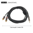 thumbnail image 2 of Cable Uxcell de 3.5mm a 2 RCA Adaptador de Jack Auxiliar de Audio Macho a Macho HiFi para Auriculares 10ft para Teléfono Altavoz, 2 of 6