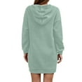thumbnail image 5 of Women's Casual Hooded Sweater Dress Button Front Long Sleeve Pullover Tunic For Daily Wear Comfortable Loungewear Outfit Fall Winter, 5 of 6