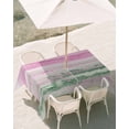 thumbnail image 3 of 52x70 Inch Outdoor Tablecloth with Umbrella Hole Zipper Rectangle Pink Green Ombre Rectangular Tablecloths Outside Waterproof Abstract Modern Art Fluid Striped Patio Table Cover for Picnic Party, 3 of 8