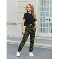 thumbnail image 4 of Oudiya Girls Summer Clothing Set Short Sleeve Crop Top and Sweatpants Dance Clothes Gift with Fashion Black Camouflage for 4-13Y, 4 of 7