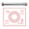 thumbnail image 2 of Adjustable Rolling Pin Set With Thickness Rings Cookie Cutters Dough Scraper Grade Stainless Precise Dough Roller Handle Design For Baking Fondant Pizza Pie Pasta Cookies, 2 of 9