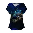 thumbnail image 4 of Fiudx Tops para Mujer Top Informal de Primavera y Verano de Manga Corta con Cuello En V para Mujer, 4 of 4