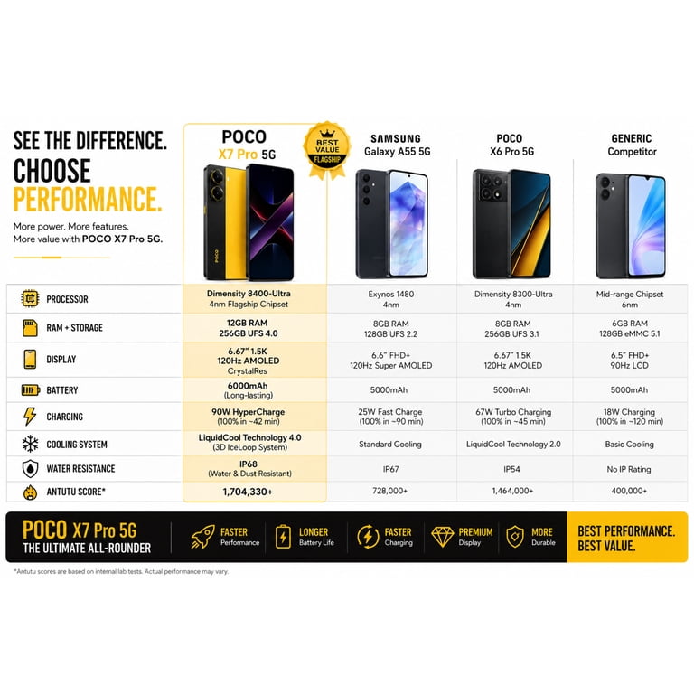 Xiaomi Poco X7 PRO 5G 256GB ROM 12GB RAM Dual SIM GSM Unlocked