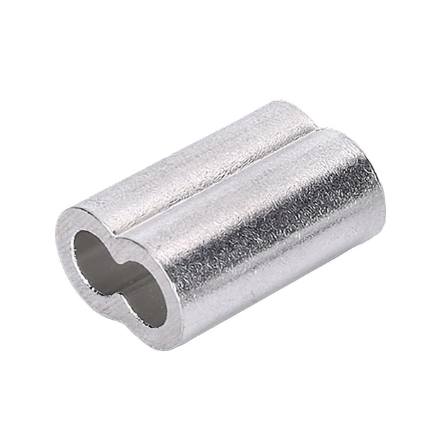 Kenally 7pcs 12mm / 0.47inchDobles agujeros Clip de aluminio Plata Aluminio Crimping Loop Cable Virola Alambre Crimping Sleeve Doble agujeros Wire Rope Herramientas y ferretería No.10 Kenally TO005652-10