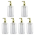 thumbnail image 2 of Dispensador de jabón de 6 piezas, recargable, decorativo, con bomba, para champú claro y dorado, 2 of 9