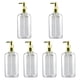 thumbnail image 2 of Dispensador de jabón líquido para manos (6 unidades, 500 ml, a prueba de fugas) claro y dorado, 2 of 9