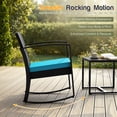 thumbnail image 5 of Homall 3 Pieces Outdoor Rocking Chairs, PE Rattan Chairs with Cushions and Coffee Table Conversation Set, 5 of 7