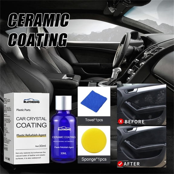 Weloille 30ml Car Plastic Restorer, Ceramic Coating Trim Restore, Resists Water, UV Rays and Dirt, Hydrophobic Trim Coating, Not Dressing