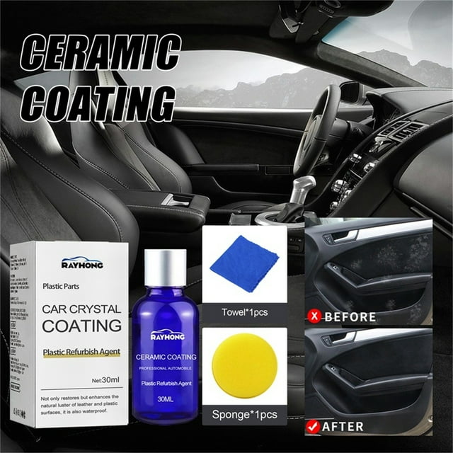 Xihbxyly Restaurador de Plásticos para Coches, Revestimiento Cerámico para Interior y Exterior, Protección Impermeable, Fórmula Antienvejecimiento, Fácil Aplicación, Estuche de 30 Ml, para Entusiasta