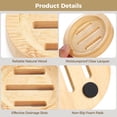 thumbnail image 4 of 12 Pack Natural Wood Soap Dishes with Drainage Slots – Waterproof Lacquered Soap Holder for Bathroom, Shower & Kitchen, Non-Slip Base, Multipurpose for Soap Bars, Sponges & Shampoo Bars, 4 of 5