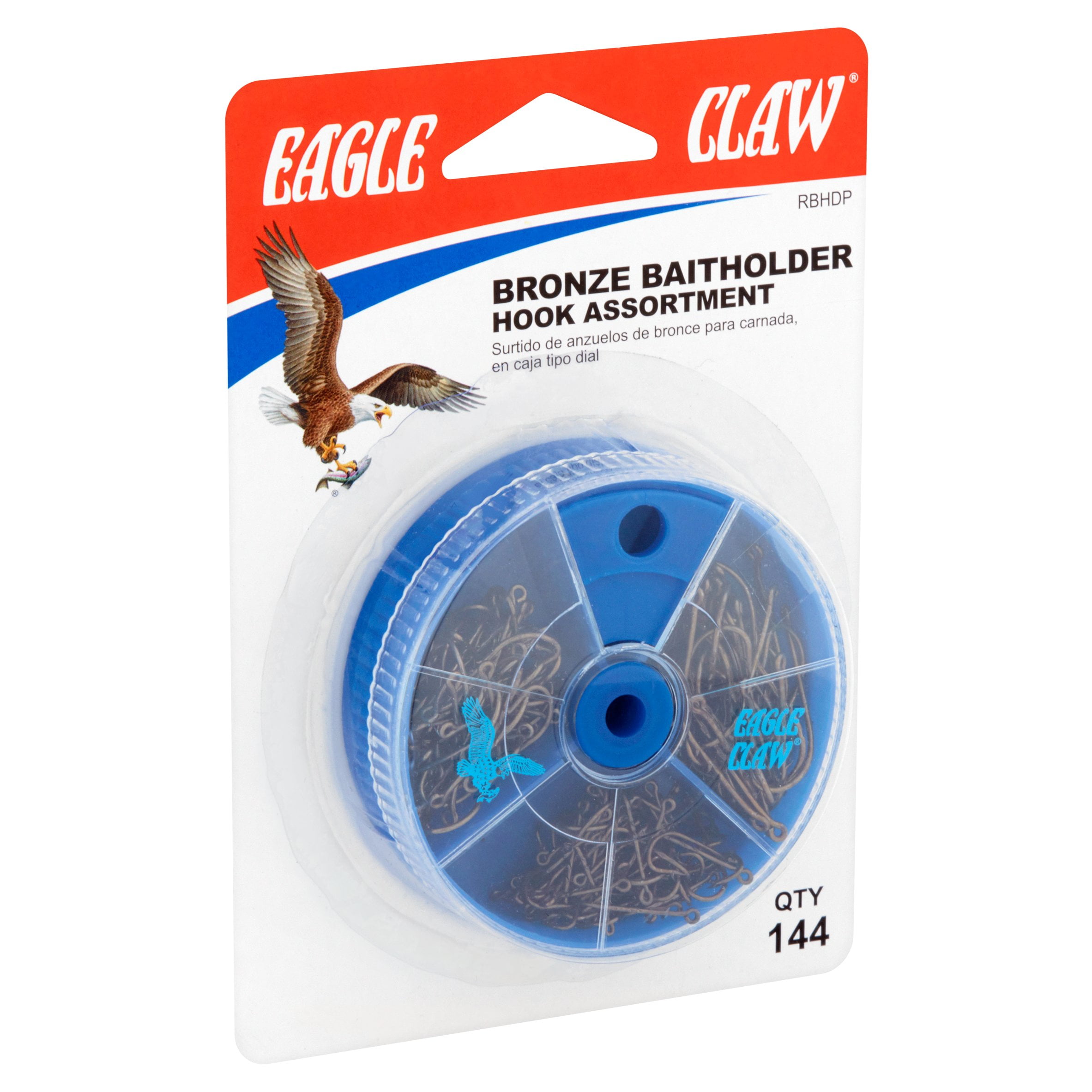 Eagle Claw Baitholder Hook Assortment, 144 Count, Assorted Sizes