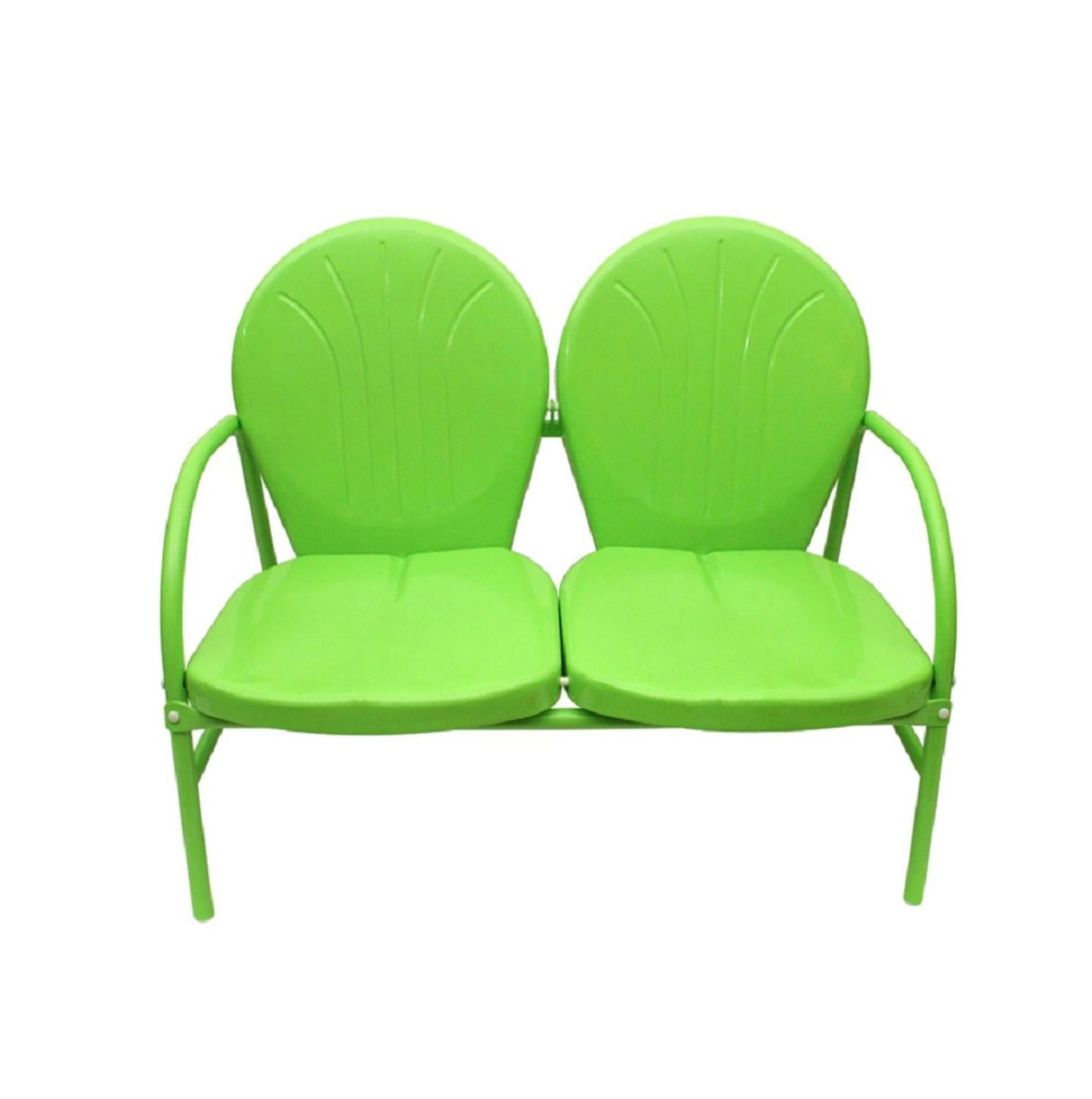 Lime-Green-Retro-Metal-Tulip-Outdoor-Double-Glider-...