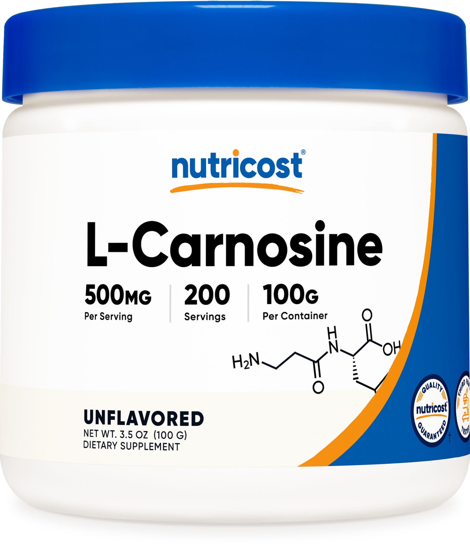 Nutricost LCarnosine Powder 100 Grams (200 Servings) NonGMO