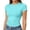 305#Sky Blue, variant on Womens Short Sleeve T Shirts - Summer Tops Slim Fit Y2k Basic Tee for Workout Complexion S