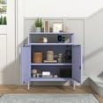 thumbnail image 4 of Storage Cabinet With Power Strip Rechargeable usb Door Side Cabinet 2 Door Side Cabinet 3 Layers Multifunctional Adjustable Partition Purple Size： 33"H X 29.5"W X 13.8"D, 4 of 8