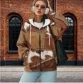 thumbnail image 2 of Uorisanigo Brown Cow Print Zip Up Hoodies for Women Size 4XL Pocket Lightweight Oversized Sweatshirt for Women Loose Warm Fall Fashion Outfits Long Sleeve Hoodie Oversized Sweatshirt, 2 of 7