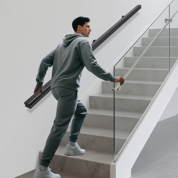 Wall-Mounted Stair Handrail, Wooden Stair Handrail Decorative Railing 2.36*1.97in for Stairs