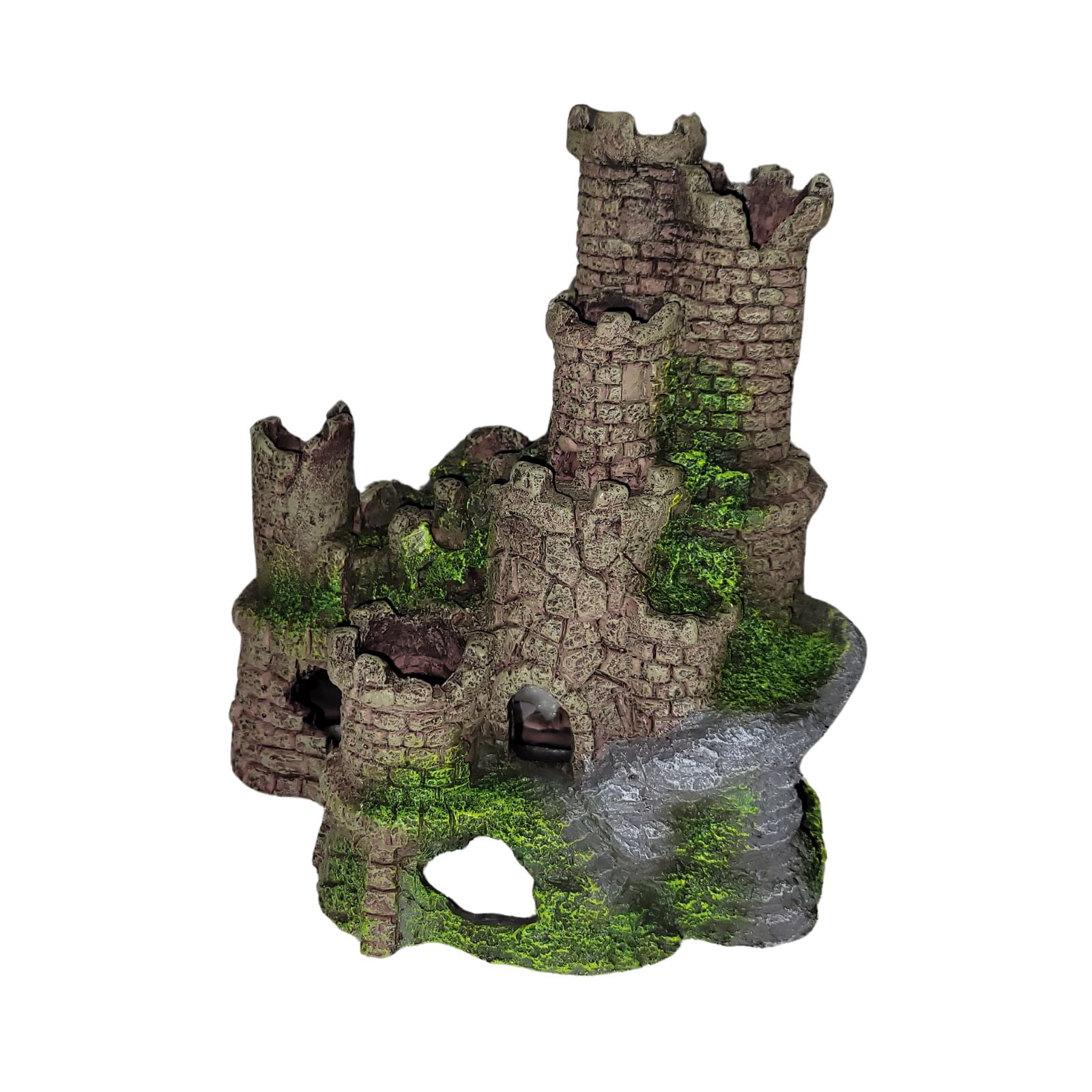 Underwater Treasures Large Artificial Stone Fortress Aquarium Decor, Gray