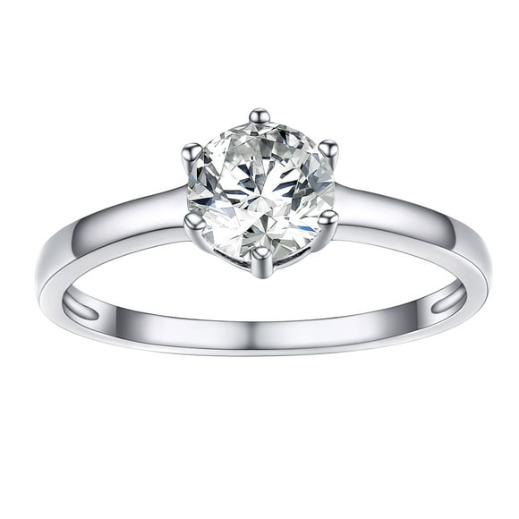 Anillos De Boda PROSTEEL De Plata esterlina para mujer y niña 1 quilate Circonita cúbica Tamaño 12