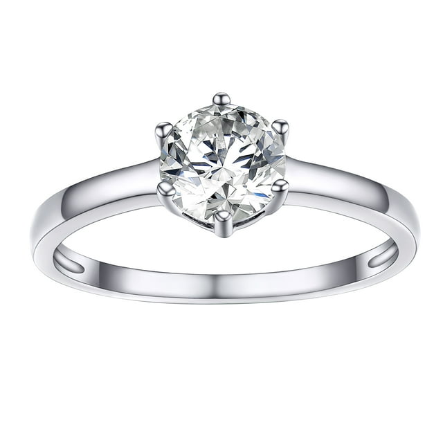 Anillos De Boda PROSTEEL De Plata esterlina para mujer y niña Anillo De Compromiso 1 quilate tamaño 11