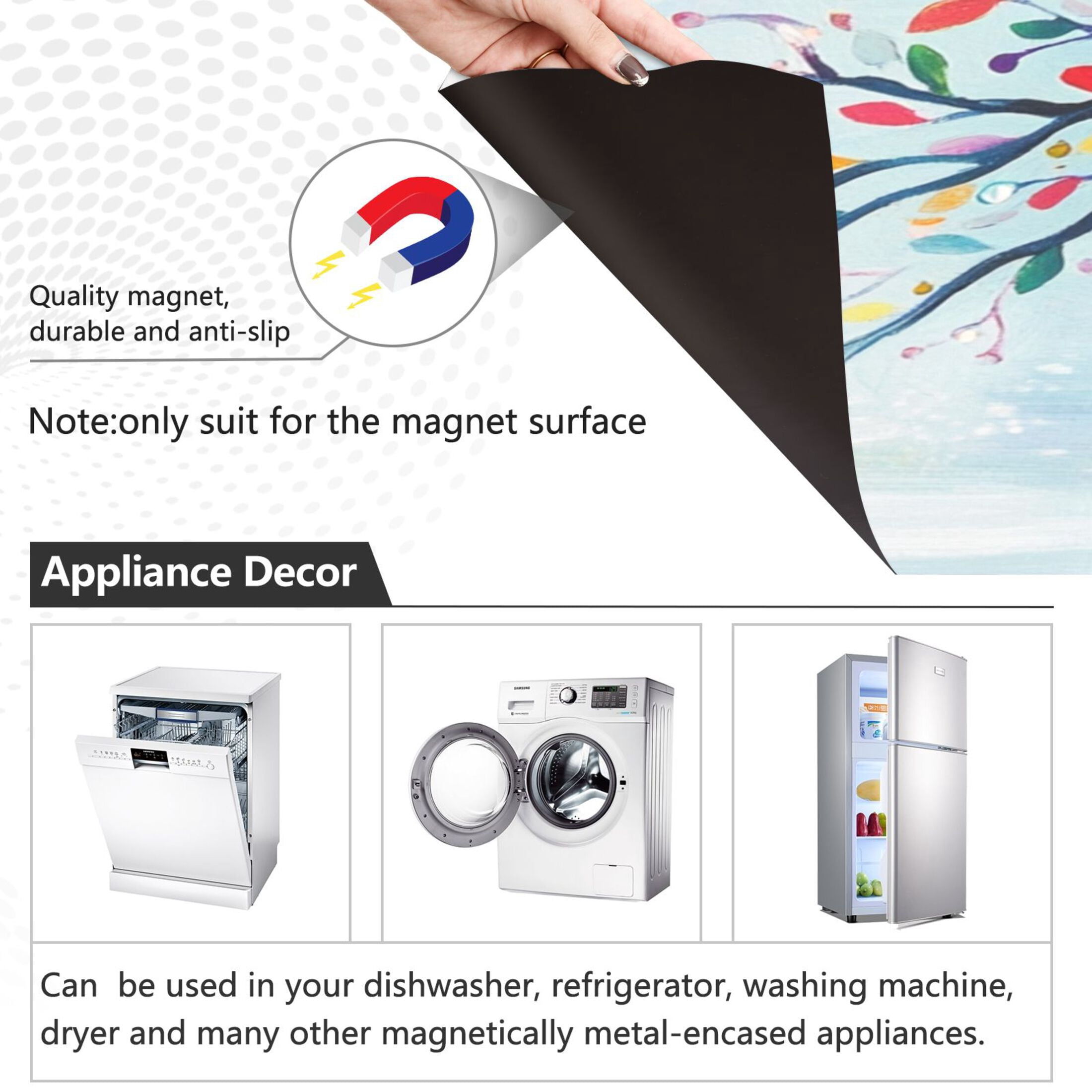 Dishwasher Magnetic Sticker 23x26 Inch Refrigerator Magnetic Sticker Washing Machine Magnetic Sticker Kitchen Panel Magnetic Sticker Home Decor Colorful Cool Deer
