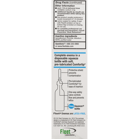 Fleet Enema, Ready-to-Use Saline Laxative, 4.5 fl. oz.