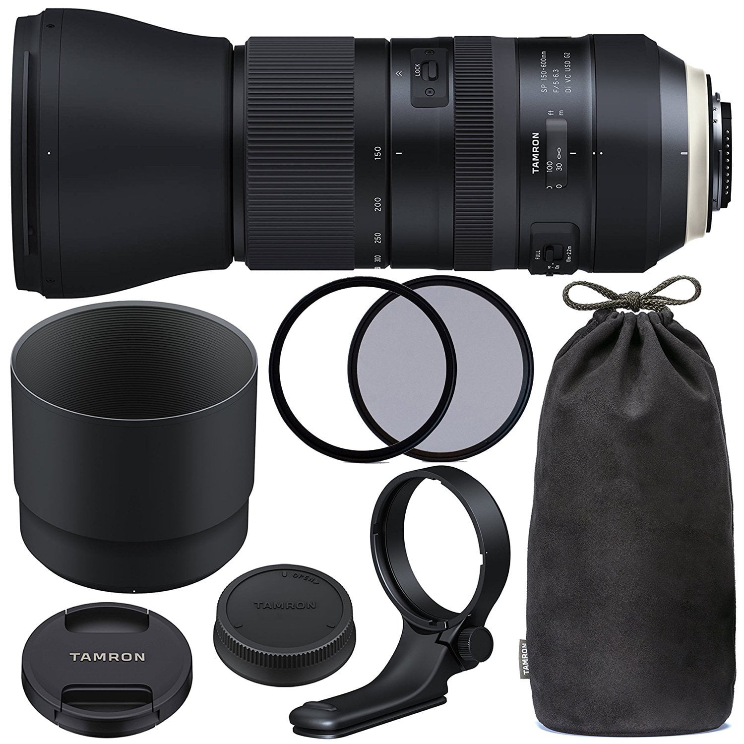 Filter Tripod Collar & More Tamron SP 150-600mm f/5-6.3 Di VC USD G2 for Canon EF with 95mm Ultraviolet Tamron Lens Hood International Version Filter C-PL Tamron Case UV 95mm Polarizing 