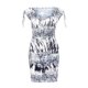 thumbnail image 1 of Vestido corto sin mangas con estampado blanco y negro S, 1 of 9