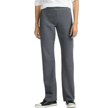 Hanes EcoSmart Women's Fleece Sweatpants with Open Bottom Legs, 28.5" (Petite Size) Slate Heather M