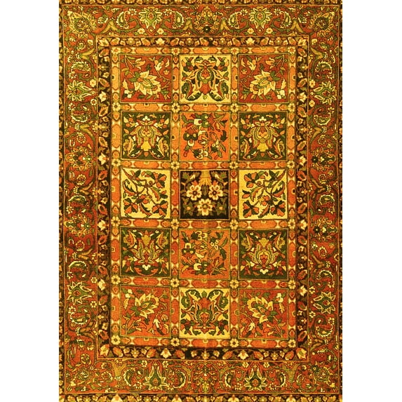 Ahgly Company Indoor Rectangle Animal Yellow Traditional Area Rugs, 8' x 10'