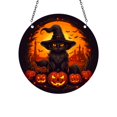 thumbnail image 1 of Clearance! Home Decoration Halloween Pumpkin Wooden Circular Logo Creative Decorative Sign, 1 of 9