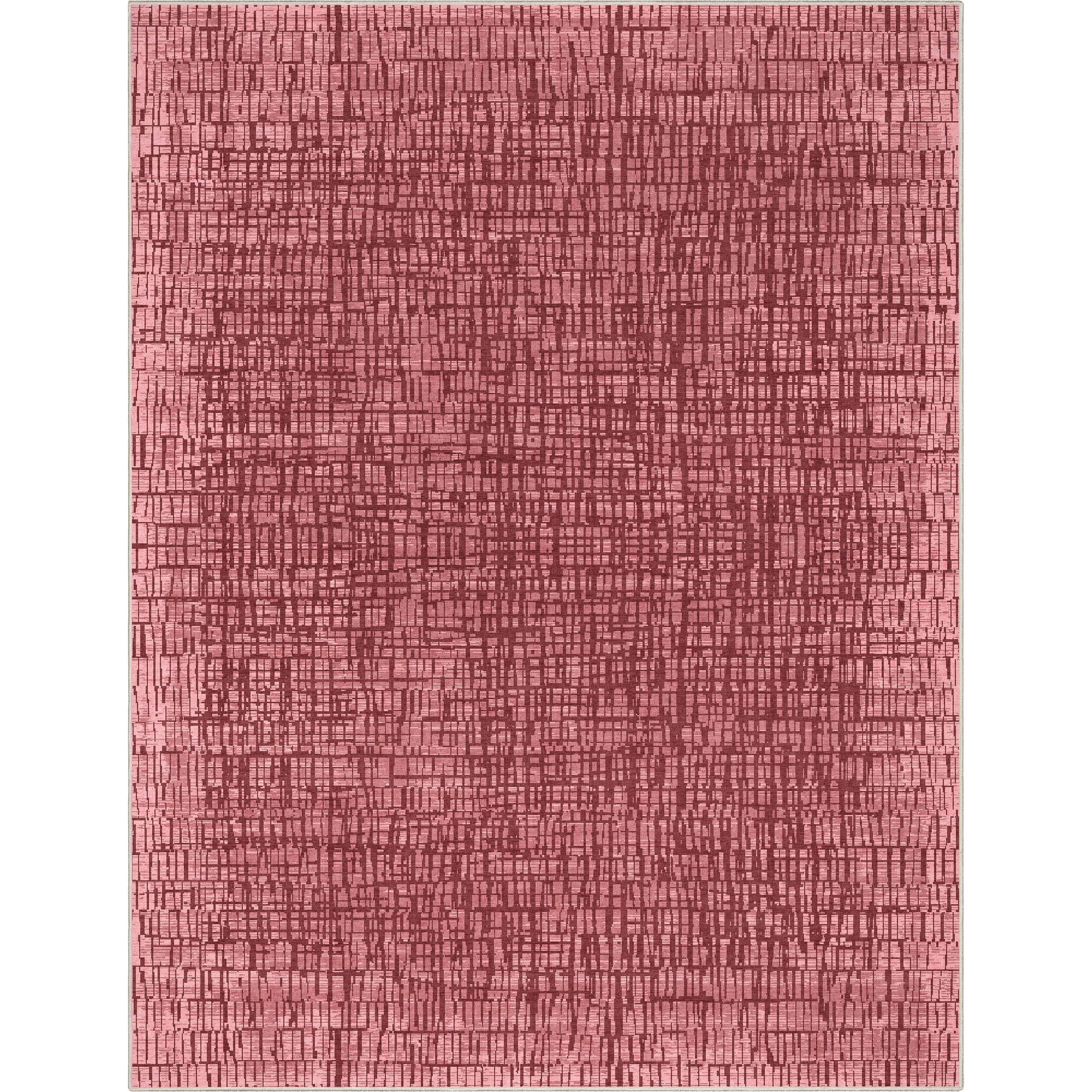 Well Woven Abstract Nightscape Modern Geometric Flat-Weave Red 5'3" x 7'3" Area Rug