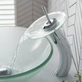 thumbnail image 3 of KRAUS Tall Waterfall Bathroom Faucet for Vessel Sink with Frosted Glass Disk and Pop-Up Drain, Chrome Finish, 3 of 10