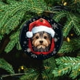 thumbnail image 5 of Christmas Ceramic Ornament Cute Peeking Dog Yorkie in Santa Hat Snowflake Xmas 2024 Ornament Dog Lovers Gift Xmas Tree Decoration Holiday Present, 5 of 8