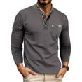thumbnail image 2 of VJATTWR Men's and Big Men's Heavyweight Long Sleeve Three-Button , up To Size Xl, 2 of 8