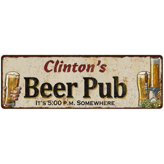 Clinton's Beer Pub Man Cave Bar Decor Gift 6x18 Sign 106180053386