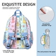 thumbnail image 5 of Rainbow Princess Flower Pattern Backpack for School,Cute School Bag,Schoolbag with Adjustable Shoulder Straps & Padded Back,15.25"x11.5"x5.25", 5 of 5