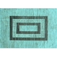 thumbnail image 1 of Ahgly Company Indoor Rectangle Abstract Light Blue Contemporary Area Rugs, 2' x 5', 1 of 4