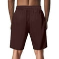 thumbnail image 4 of WTOBBY Men's Corduroy Elastic Waist Drawstring Casual Shorts, Lightweight Beach Pants for Summer Outdoor Sports Comfortable Loose Fit Breathable Utility Shorts,Brown XL, 4 of 4