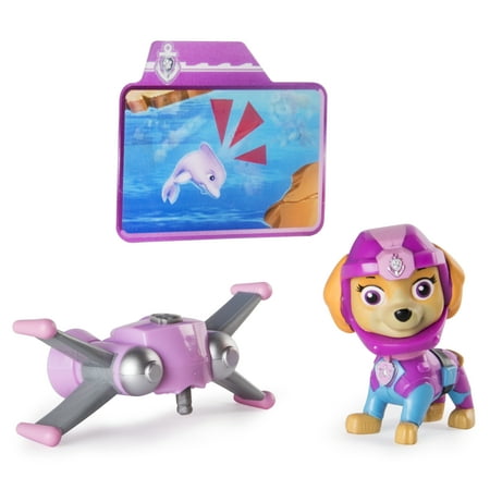 Paw Patrol Sea Patrol - Light Up Skye Figure with Pup Pack and Mission Card