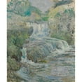 thumbnail image 2 of John Henry Twachtman 20x23 Black Ornate Framed Double Matted Museum Art Print Titled: Waterfall (ca. 1889-91), 2 of 5
