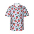 thumbnail image 2 of Picia Strawberries Gentle Cotton Regular Fit Short Sleeve Casual Hawaiian Shirt for Men-3X-Large, 2 of 9