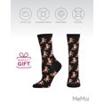 thumbnail image 6 of MeMoi Women's Cozy Cat Holiday Crew Socks - Womens - Female, 9-11, Black, 6 of 7