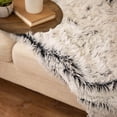 thumbnail image 3 of Northlight Two-Toned Faux Fur Shaggy Throw Blanket - 55" x 62" - White and Navy Blue, 3 of 9