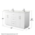 thumbnail image 4 of Elan TK 60" White Double Vanity & Giotto Quartz Top (1-Hole) & Nickel Trim, 4 of 5