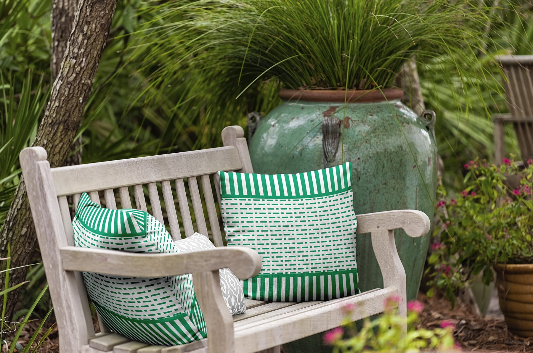 Simply Daisy 20" x 20" Dots and Dashes Indoor/Outdoor Throw Pillow, True Mint (1 count)
